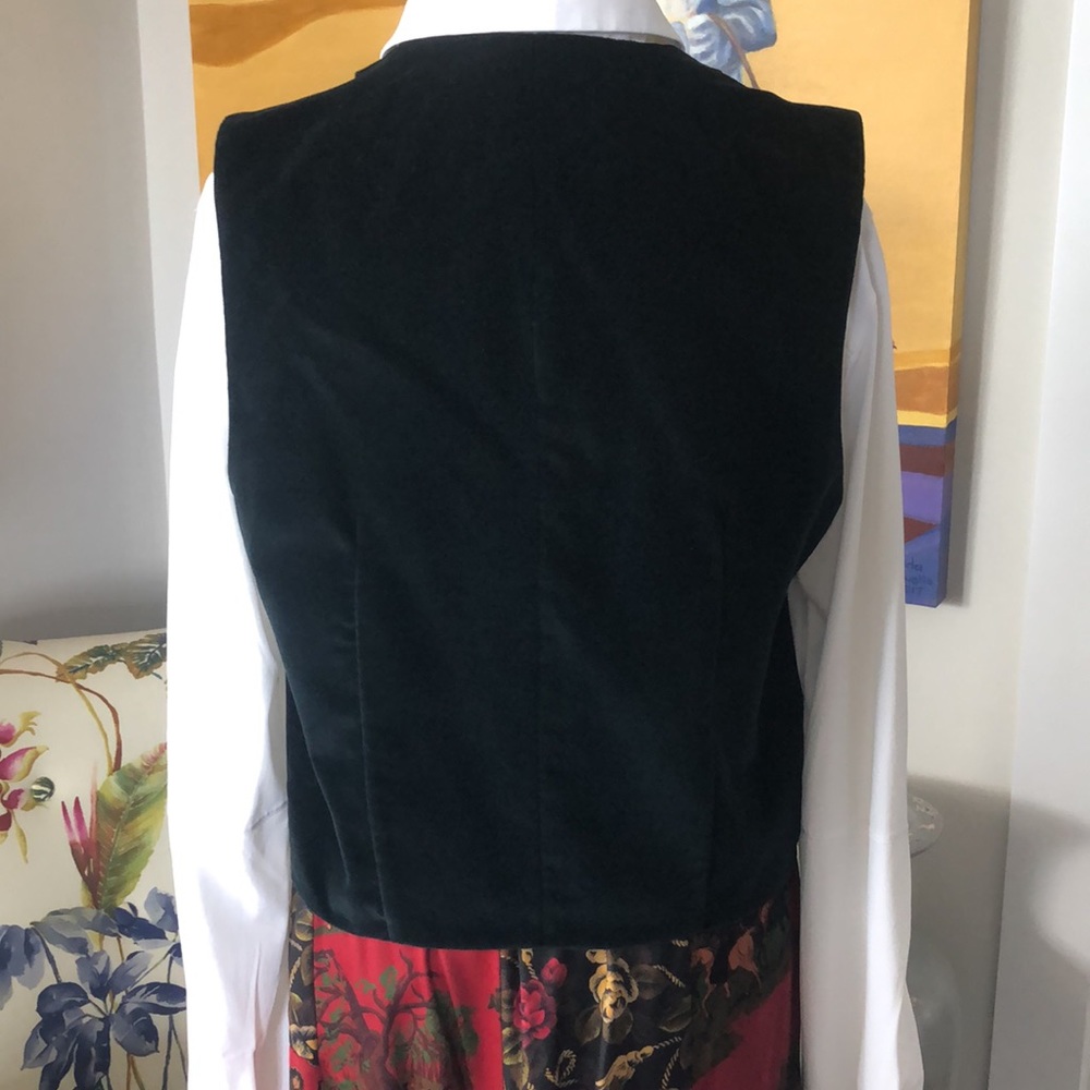 🔥 Suttles & Seawinds Vintage '93 Equestrian Jazz Black Velvet Vest Large 🔥 - Picture 11 of 15